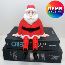 Flexi Santa Remb Studios, STL file for 3D printing, STL print files, Print in Place, Christmas STL 3d model
