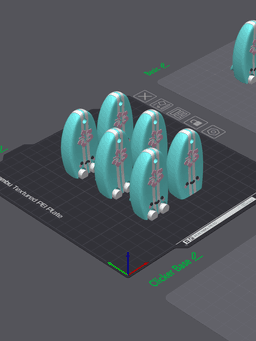 Cute Articulated & Clicker Surfboard | Print-in-place | Support-free 3d model