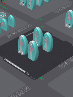 Cute Articulated & Clicker Surfboard | Print-in-place | Support-free 3d model