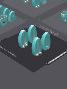 Cute Articulated & Clicker Surfboard | Print-in-place | Support-free 3d model