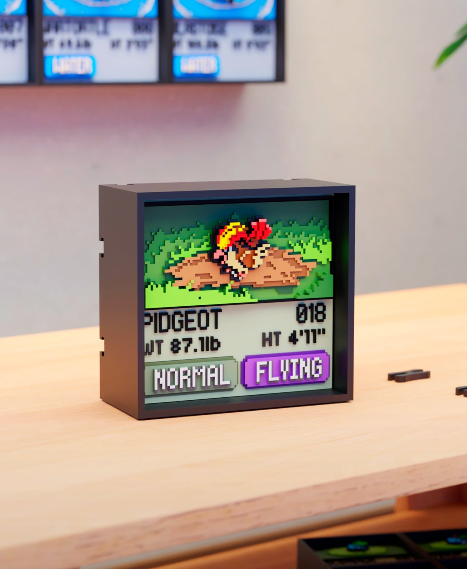 #018 Pidgeot - Pixel Voxel Art Frame (No support, 3MF included) 3d model