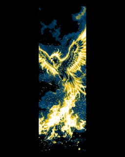 Blue and Gold Flames of the Healing Phoenix Rising - Set of bookmarks 3d model