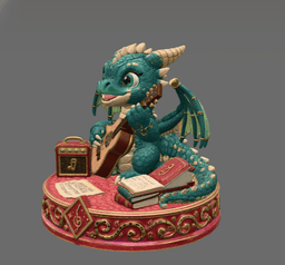Baby Dragon Bard STL File for 3D Print 3d model