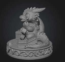 Baby Dragon Bard STL File for 3D Print 3d model