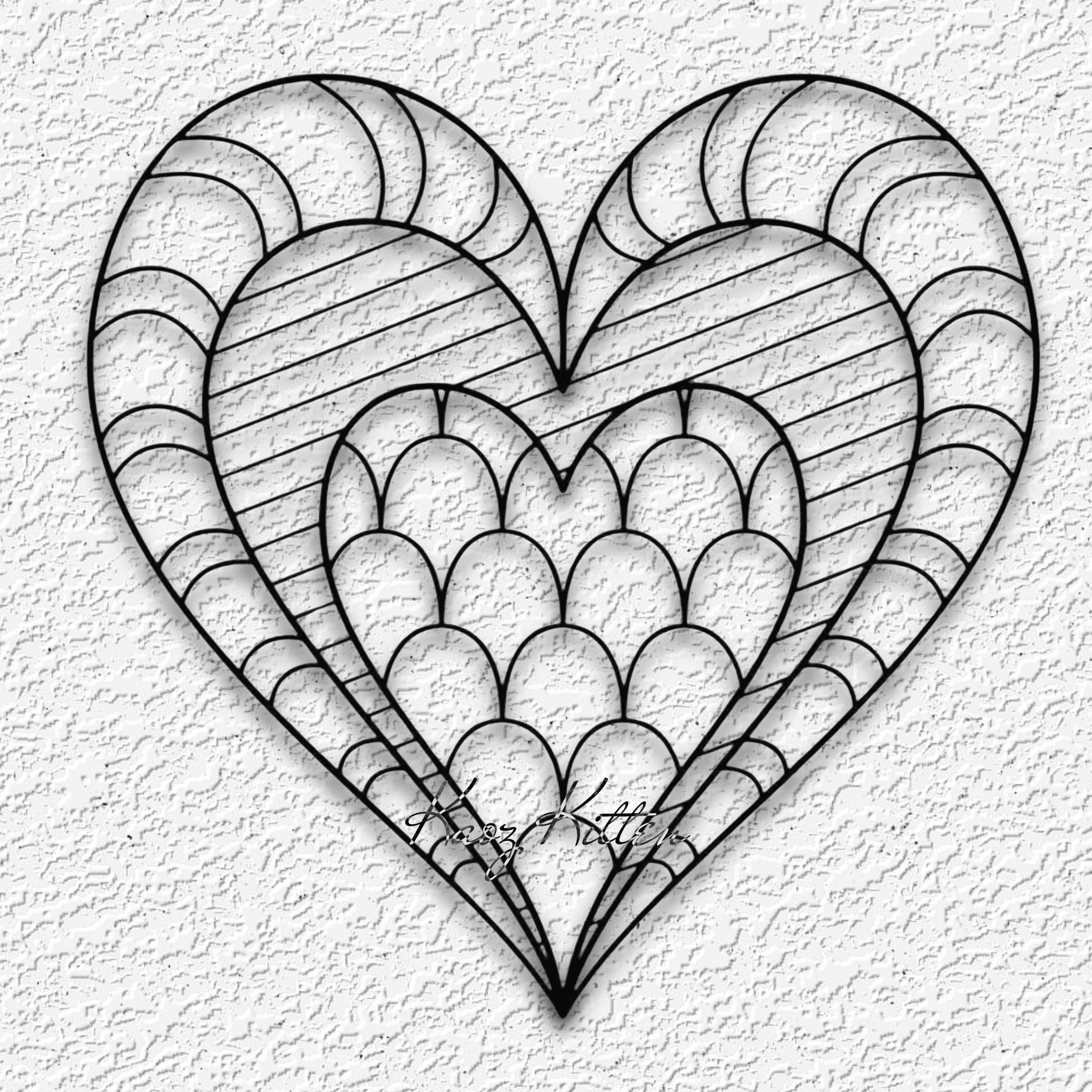 CANDY SWIRL HEART wall art Mandala love home decor 3d model