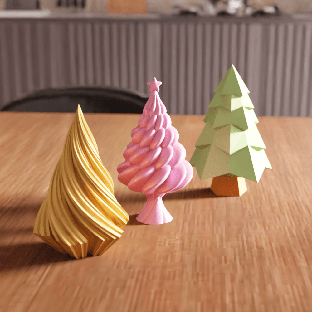Festive Christmas Tree Collection 3d model