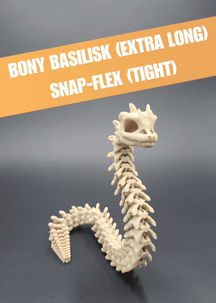 Extra Long Bony Basilisk - Articulated Snap-Flex Fidget (Tight Joints) 3d model