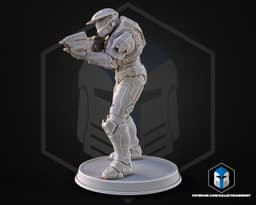 Campaign Evolved Master Chief Figurine Pose 3 - 3D Print Files 3d model