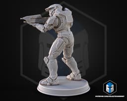 Campaign Evolved Master Chief Figurine Pose 3 - 3D Print Files 3d model