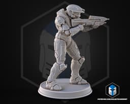 Campaign Evolved Master Chief Figurine Pose 3 - 3D Print Files 3d model