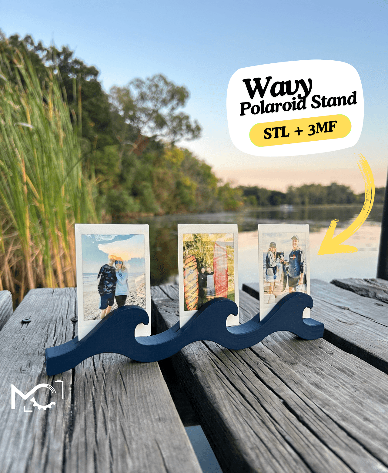 OceanWavePolaroidStand 3d model