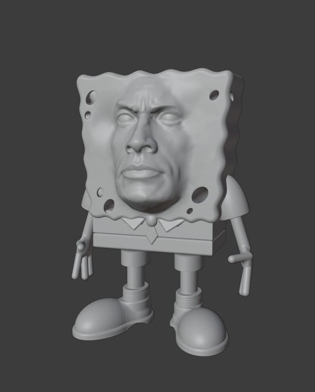 Rockbob Squarepants (Spongebob + The Rock) 3d model