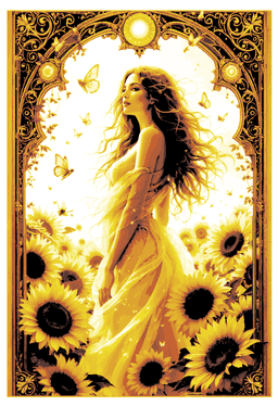 Summertime walk in the field of sunflowers - Beauty in Yellow - Hueforge art 3d model
