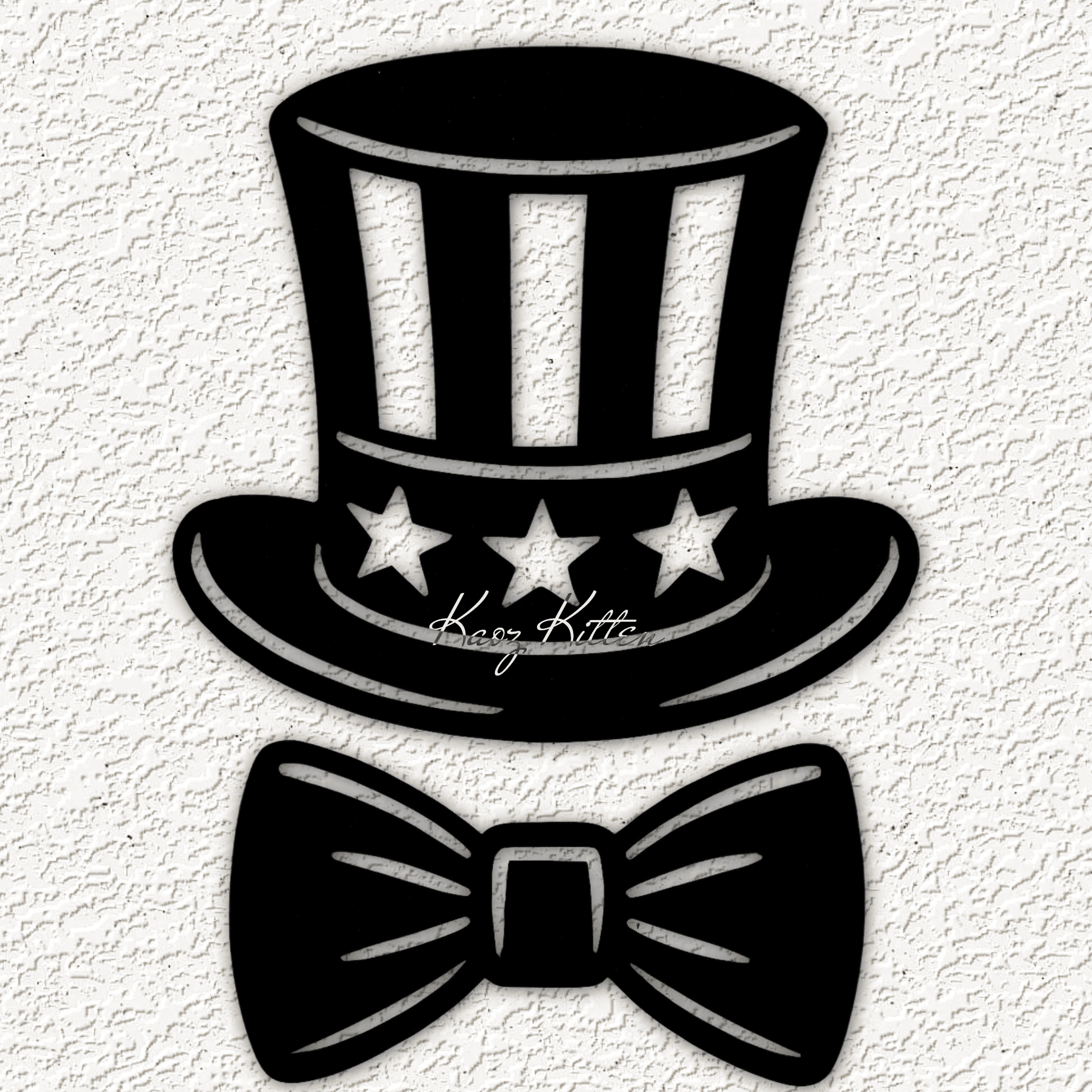 usa hat bow wall art home decor 3d model