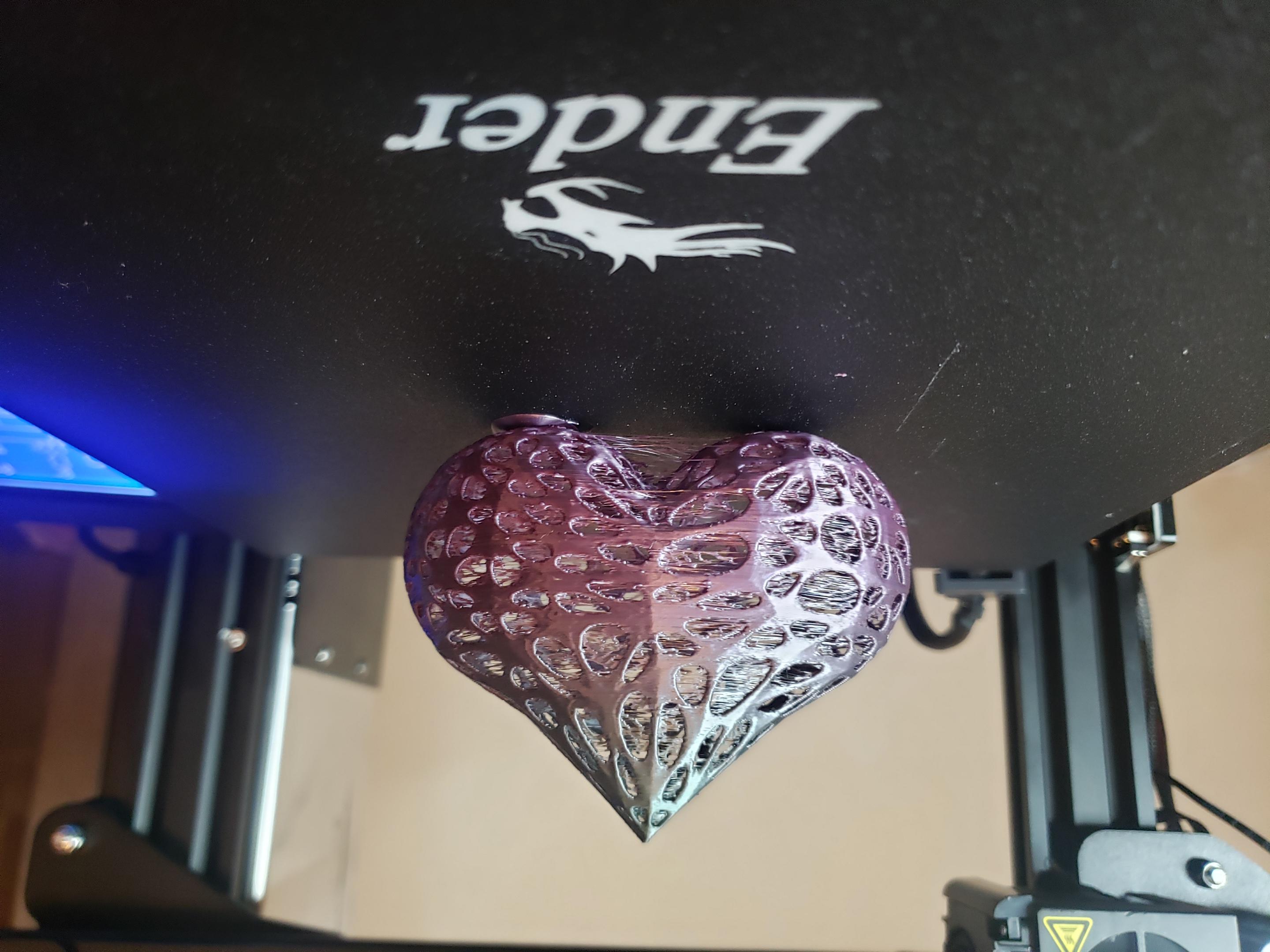 Another Stupid Heart - Ender 3 Pro- Scaled to 300%, No Supports, Retraction disabled, ttyt Shiney Rainbow 1.75mm pla filament - 3d model