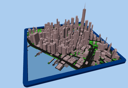 Newyork City 3d model 3d printable 3MF with frame print in place 3d model