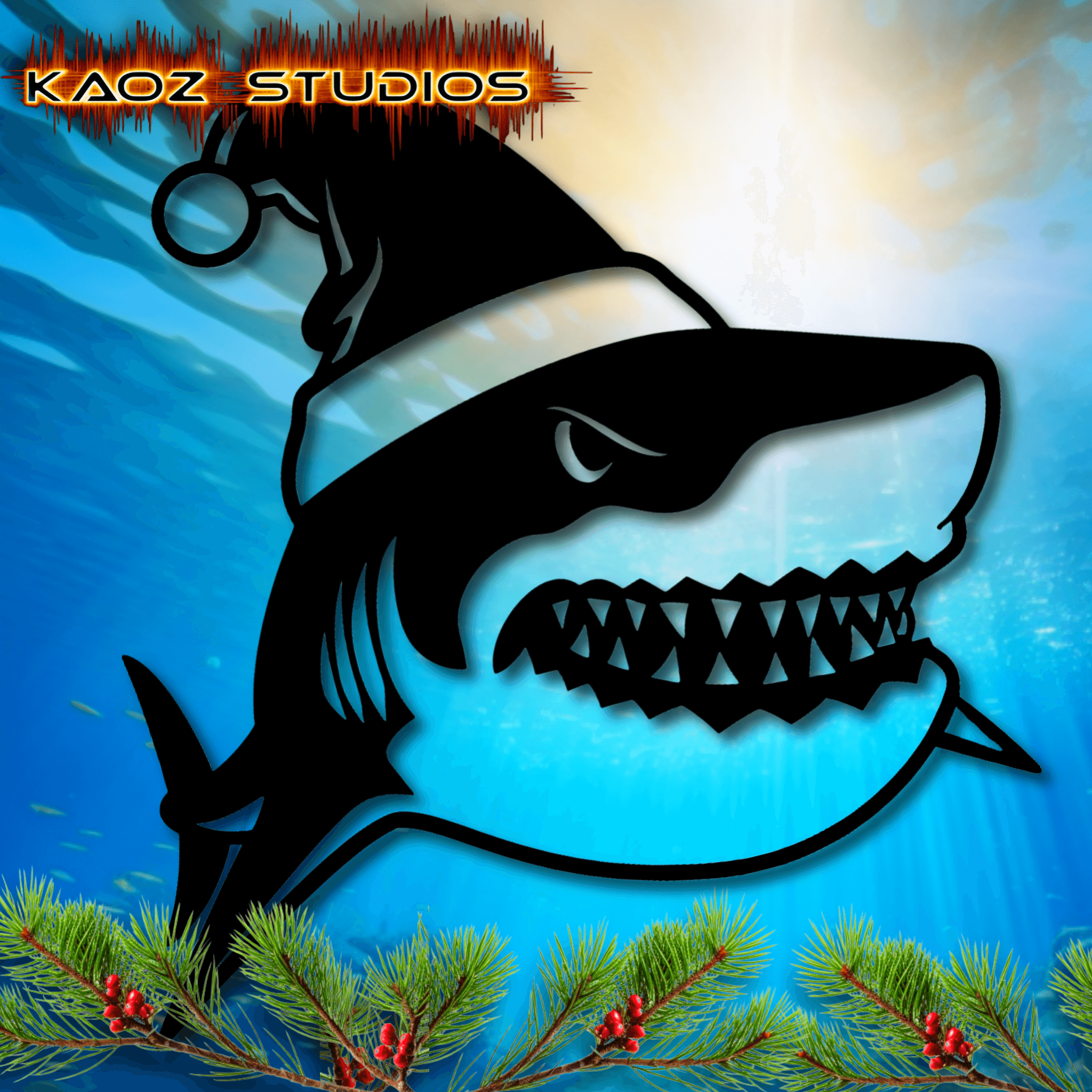 Funny Shark Christmas wall art Great White Shark Wall decor 3d model