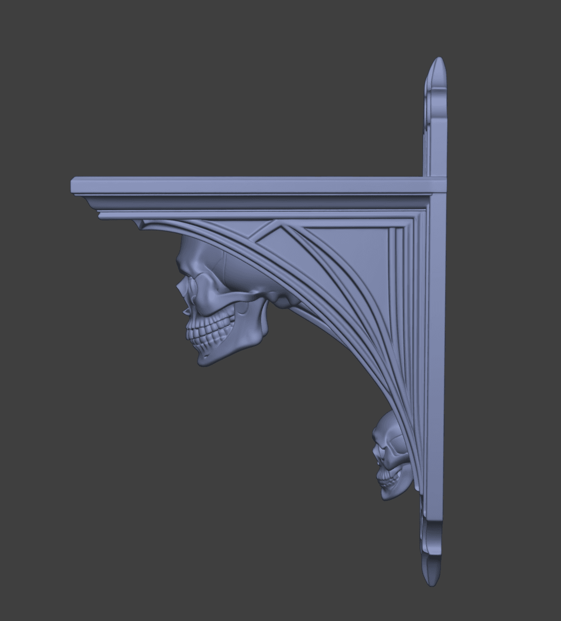 Skull Corbel Shelf Bracket 3d model