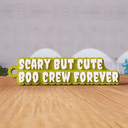 Halloween Scary But Cute Boo Crew Keychain 3d model