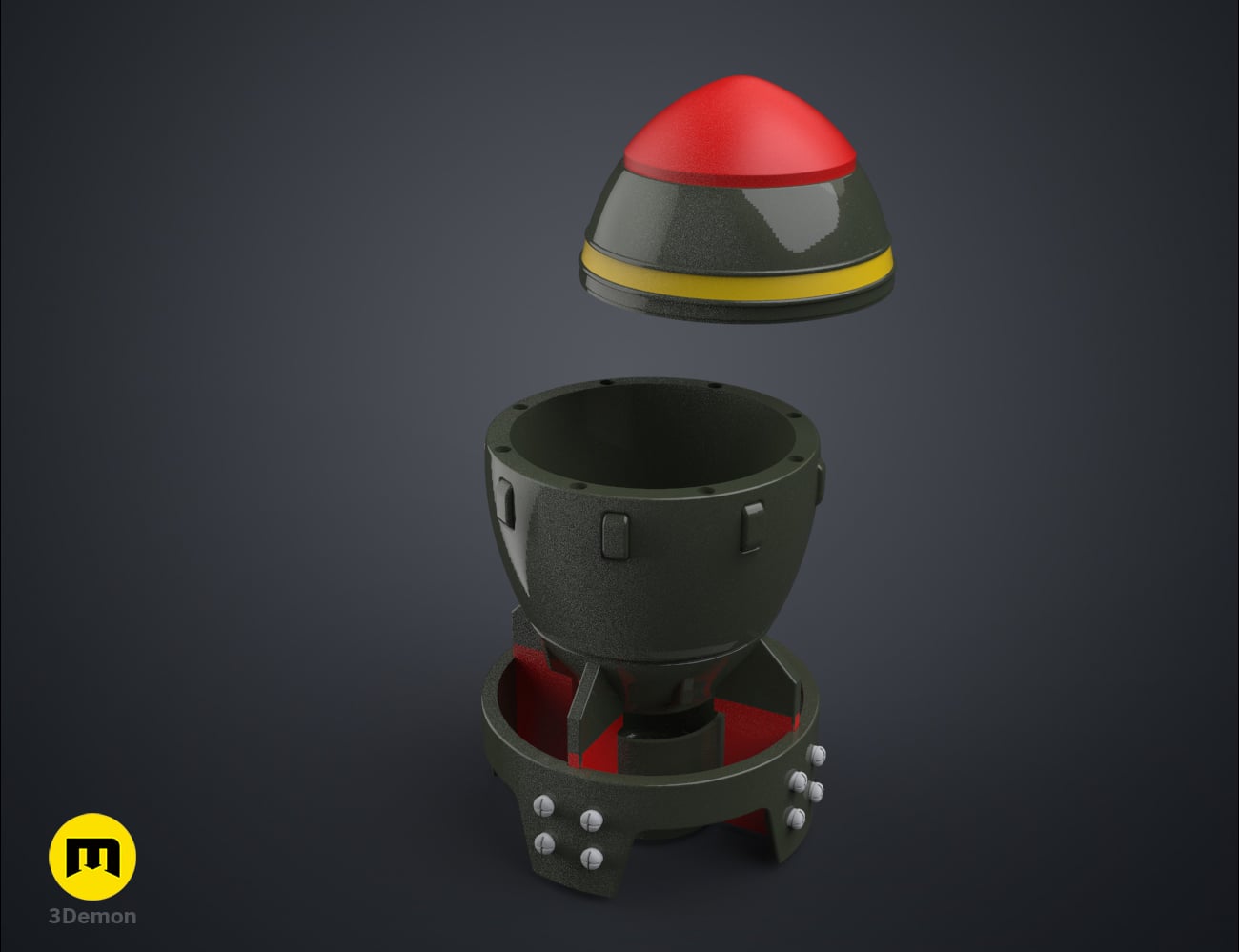 Fallout Mini Nuke Bomb Flower Pot 3d model
