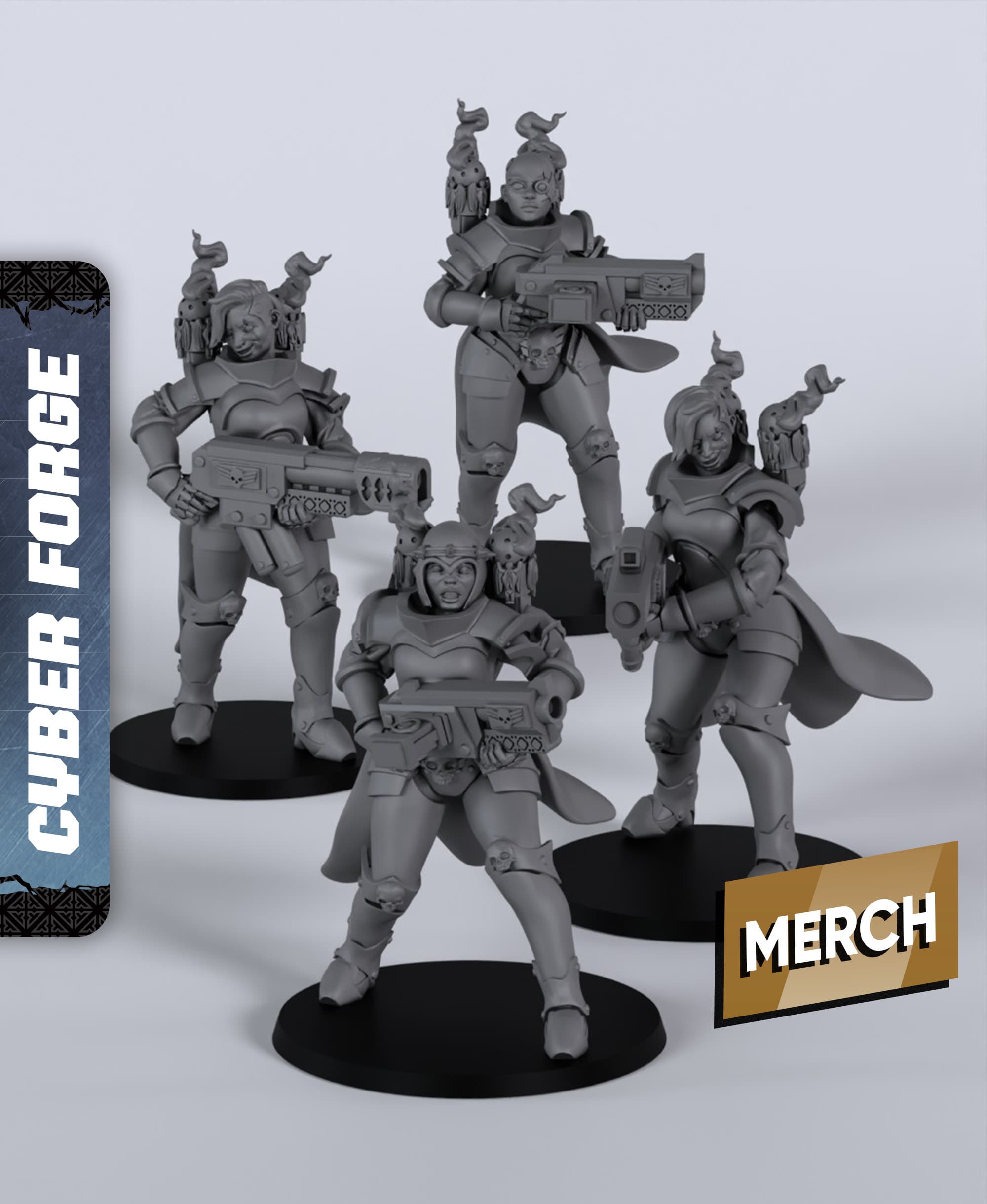 Officers - With Free Cyberpunk Warhammer - 40k Sci-Fi Gift Ideas for RPG and Wargamers 3d model