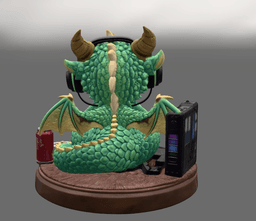 Gamer Dragon STL File for 3D Print 3d model