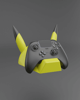 Pikachu Themed Controller Holder Wall Mount - Fan Art 3d model