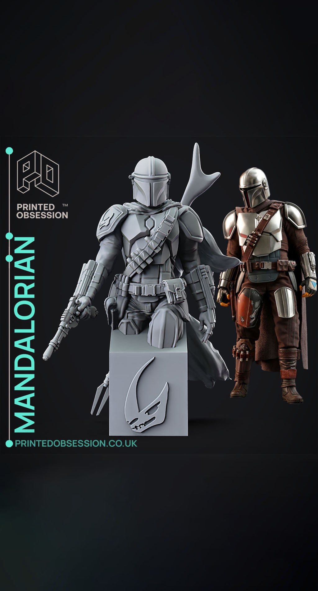 Mandalorian Bust - Star Wars - Fan Art 3d model