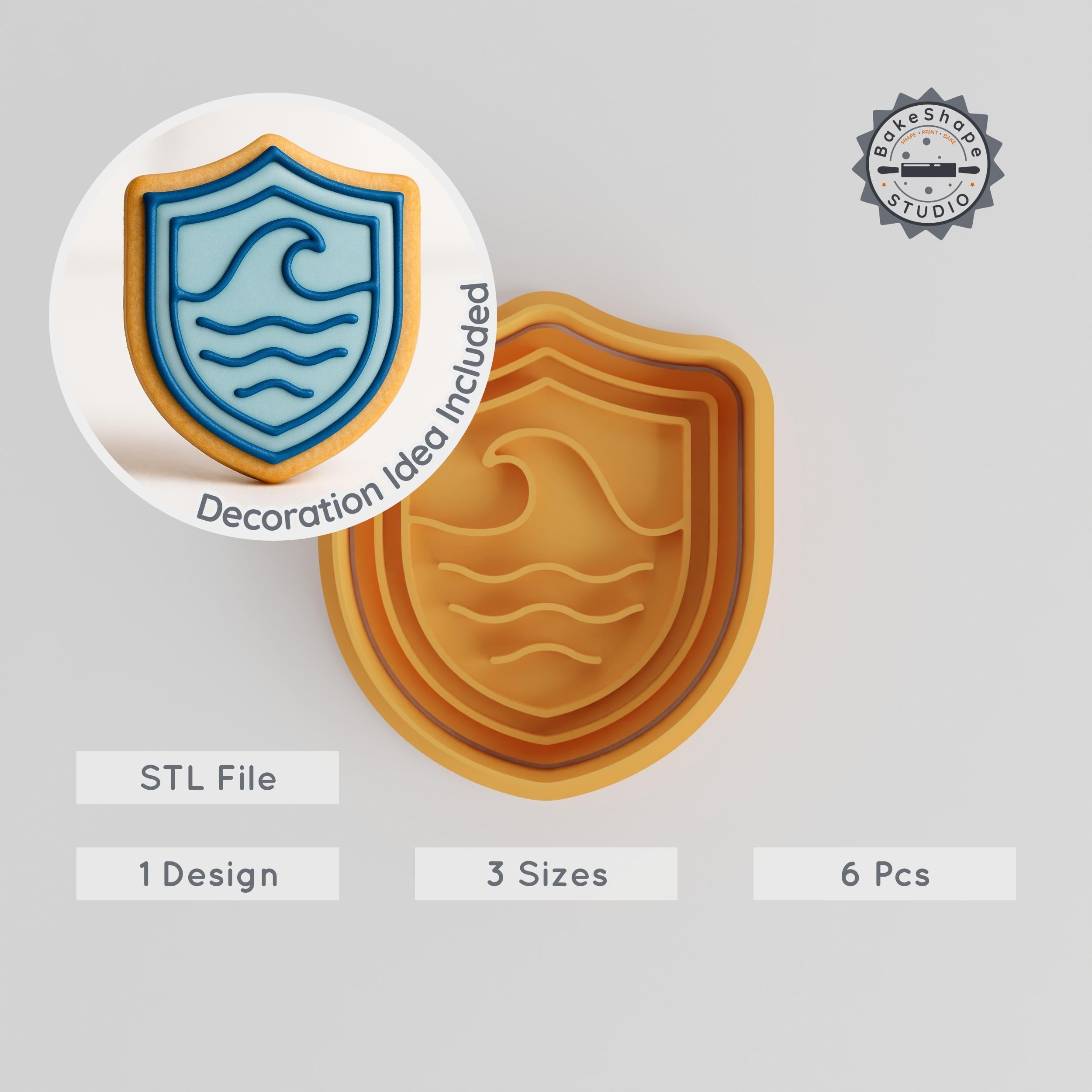 Ocean Protection Cookie Cutter & Stamp, Set of 6, Sea Guard Designs for Fondant, S/M/L Sizes PRODUCT_1115 3d model