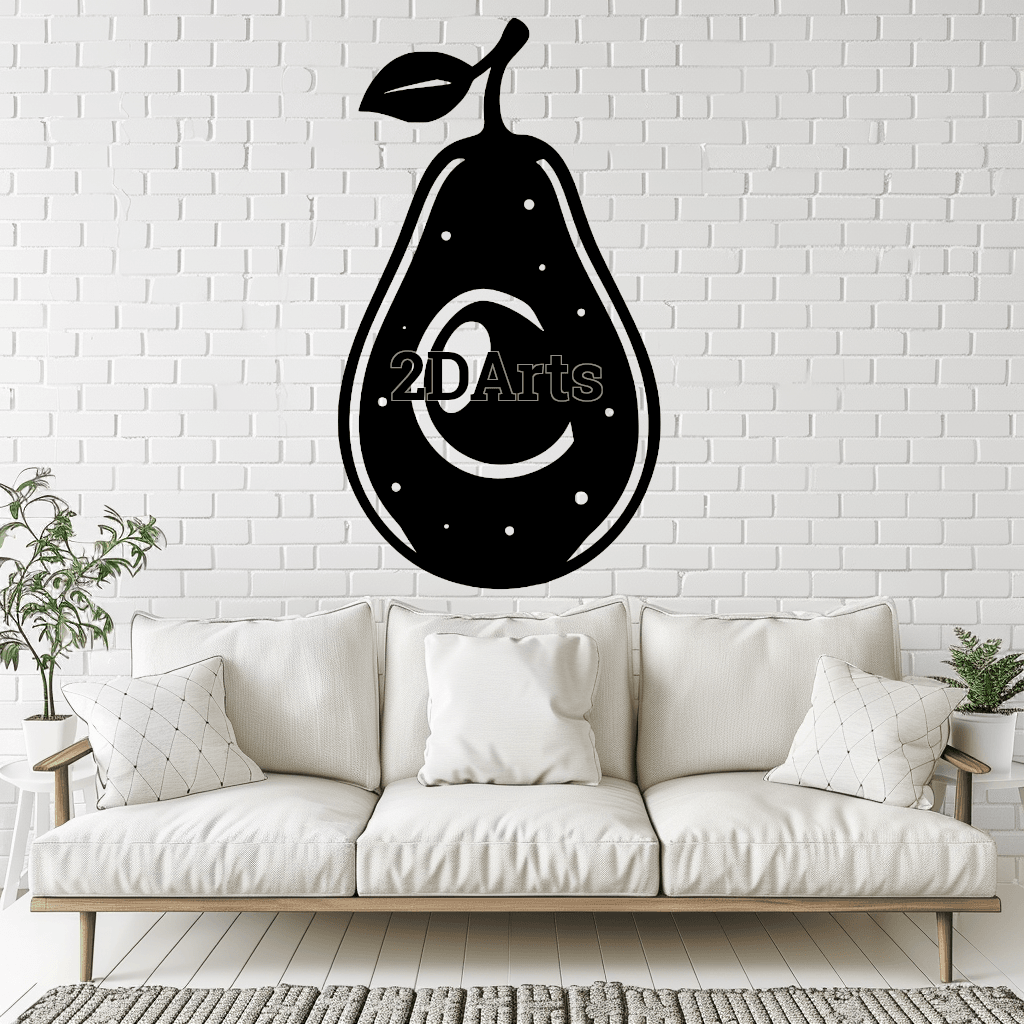 Avocado 2D Wall Art/Window Art STL & SVG File for 3D Printing and Laser Cutting 3d model