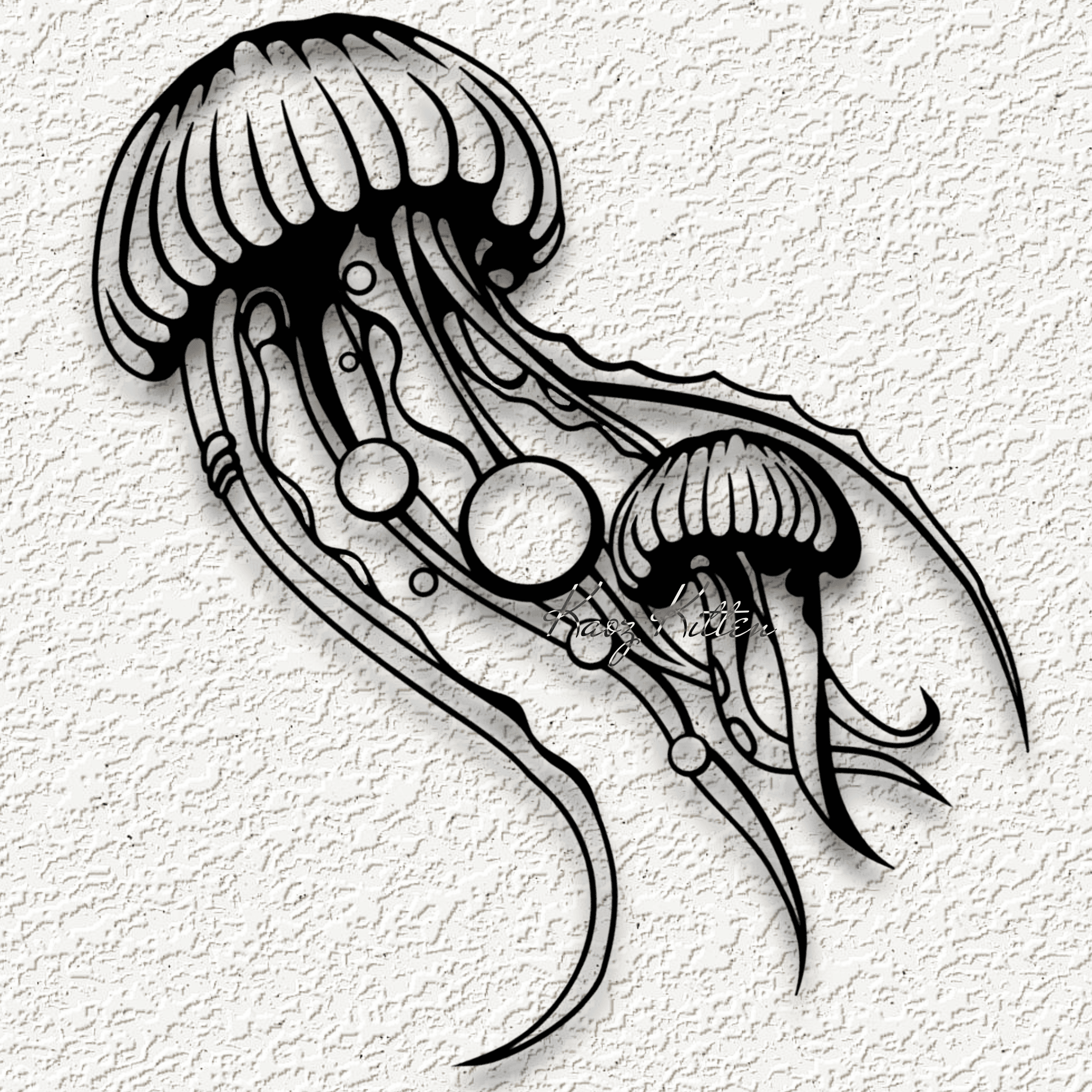 jellyfish wall art underwater sea life home decor 3d model