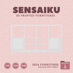Miniature Replica 17. KALLAX Shelf Unit 4x2 with Underframe Door for Miniature Dollhouse IKEA 3D for 3d model