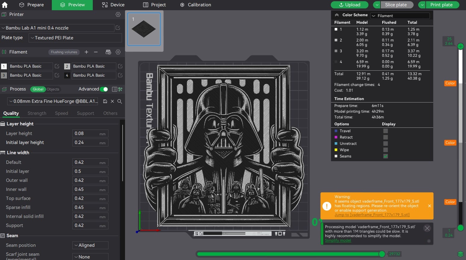 Darth Vader Holding Photo Frame of Vaders Starwars 3d model