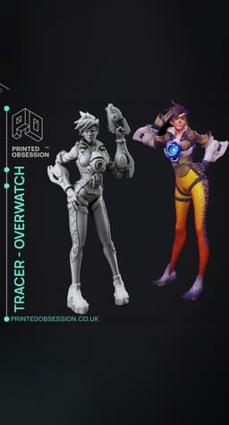 Tracer - Overwatch - Standing - Fanart 3d model