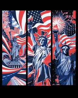 Set of 3 Bookmarks - Celebration of July 4th in the USA 3d model