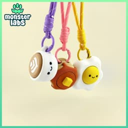 Breakfast Fidget Clicker Keychain Bundle 3d model