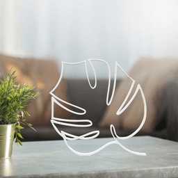 Leaf Line Art, Minimalist, Modern 3d model