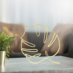 Leaf Line Art, Minimalist, Modern 3d model