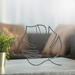 Leaf Line Art, Minimalist, Modern 3d model
