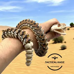 Flexy Strike Rattlesnake โ With Opening Mouth & Deployable Fangs! 8MM Glass Eye 3d model