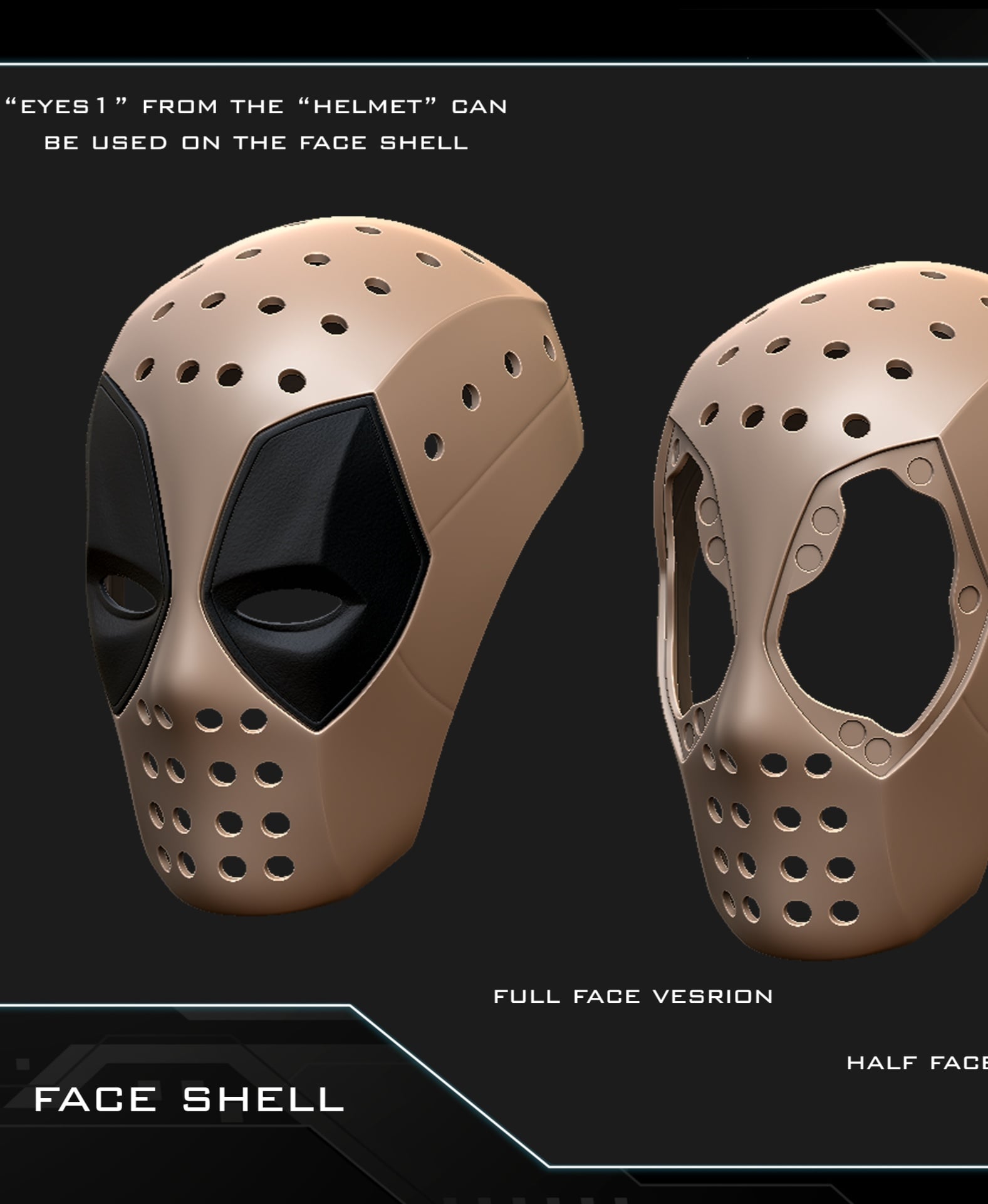 Deadpool helmet 3d model