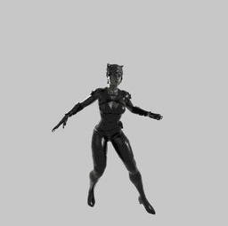 Feline Shadow Curvy Cat Themed Superheroine STL Model v2 3d model