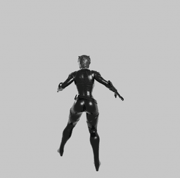 Feline Shadow Curvy Cat Themed Superheroine STL Model v2 3d model