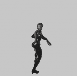 Feline Shadow Curvy Cat Themed Superheroine STL Model v2 3d model