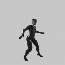 Feline Shadow Curvy Cat Themed Superheroine STL Model v2 3d model