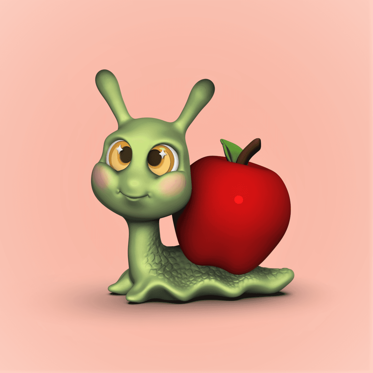Apple Snail- (Little Big Head Series) 3d model