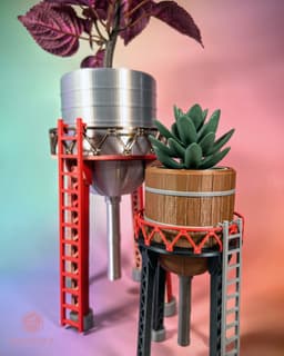 Water Tower Planter 3d model