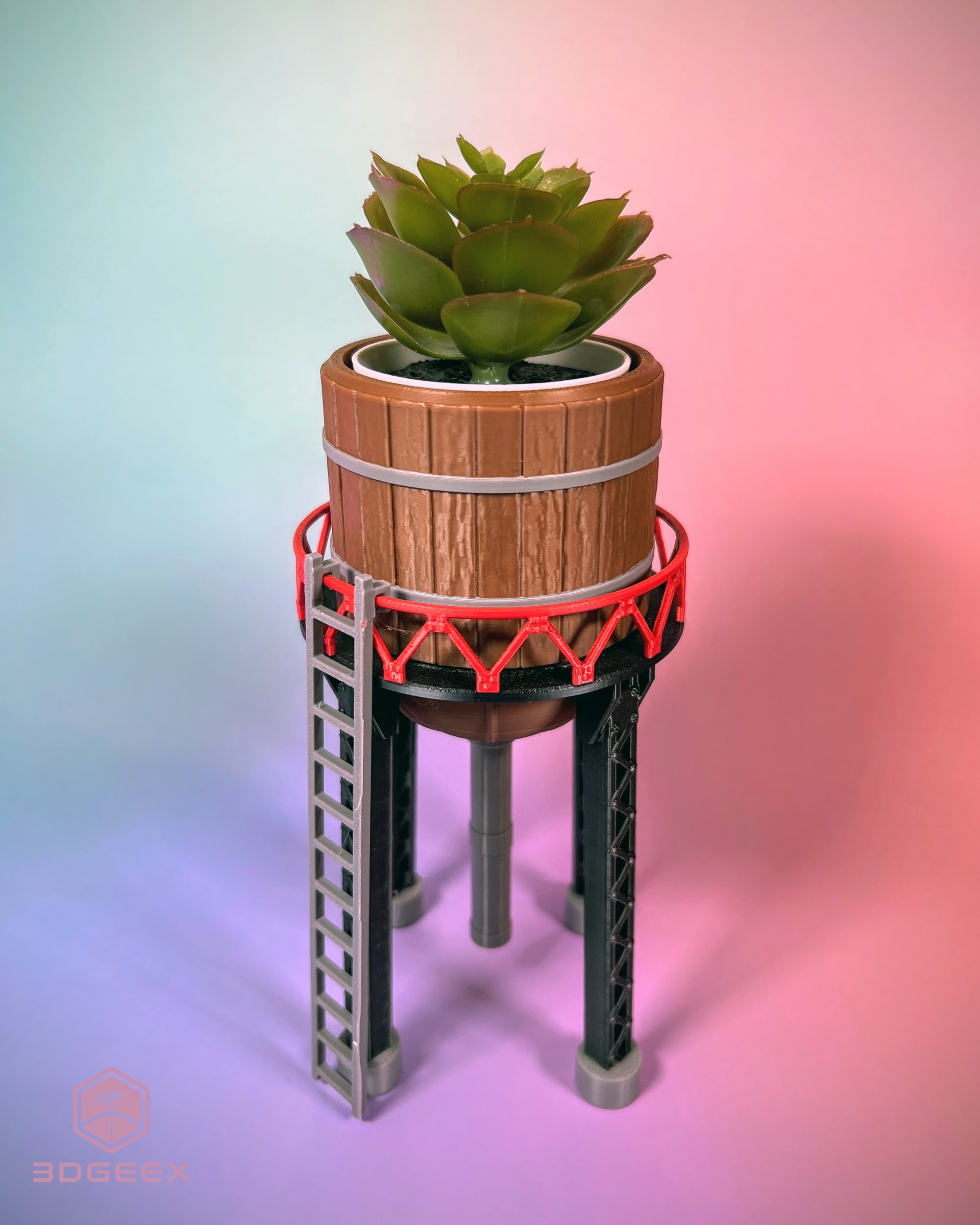 Water Tower Planter 3d model