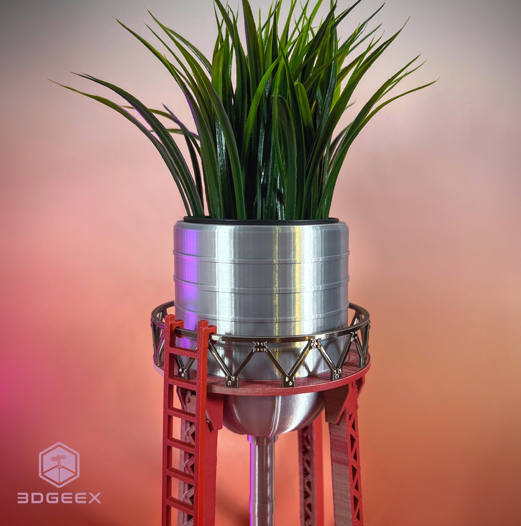 Water Tower Planter 3d model