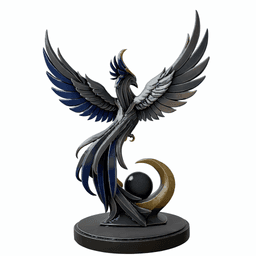 Golden Blue Phoenix Abstract Metal Sculpture.obj 3d model